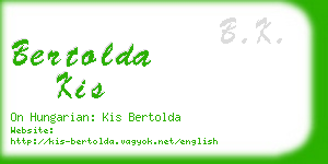 bertolda kis business card